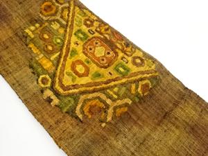 手織り真綿紬抽象模様織出し名古屋帯